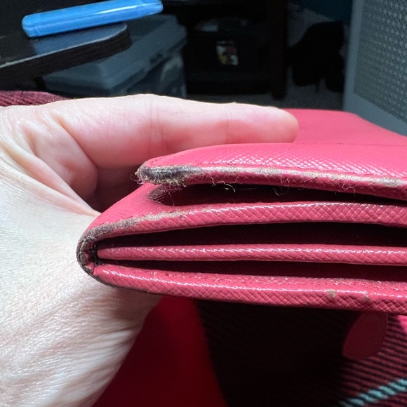 Pre-owned Prada Pink Saffiano Leather Continental Flap Wallet - Picture 9 of 14